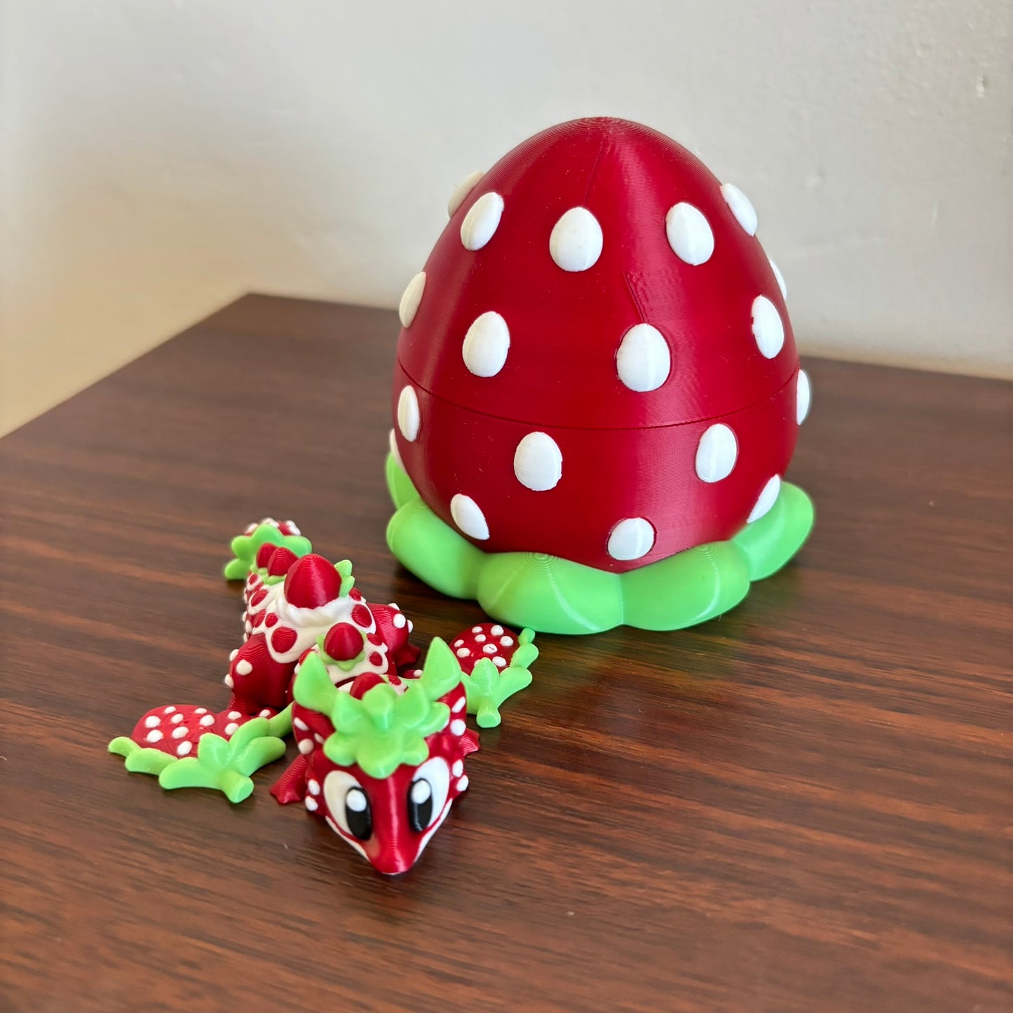 Strawberry Fidget Dragon and Egg
