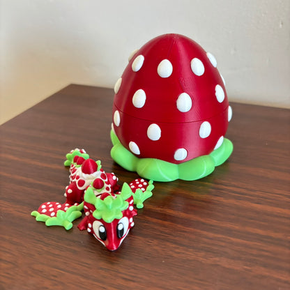 Strawberry Fidget Dragon and Egg