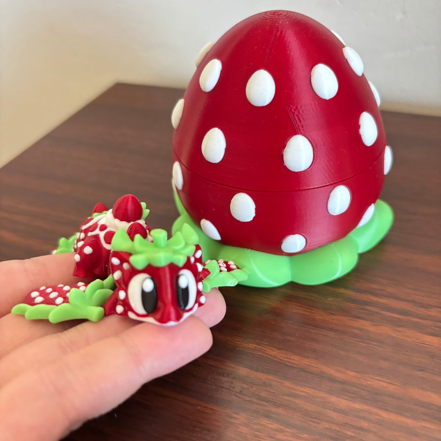 Strawberry Fidget Dragon and Egg