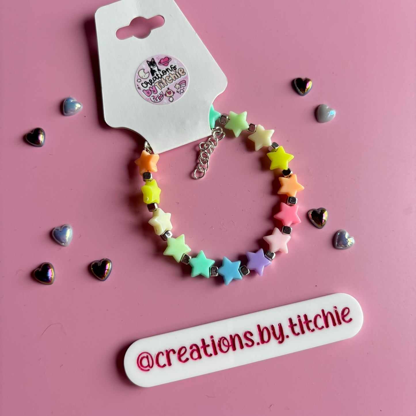 Bracelet - Pastel Star and Silver Rainbow