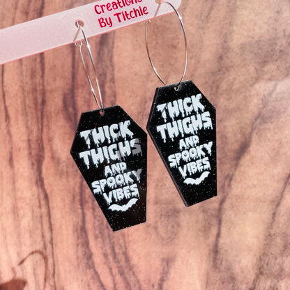 Acrylic Earrings - Thick Thighs Coffins