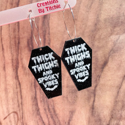 Acrylic Earrings - Thick Thighs Coffins