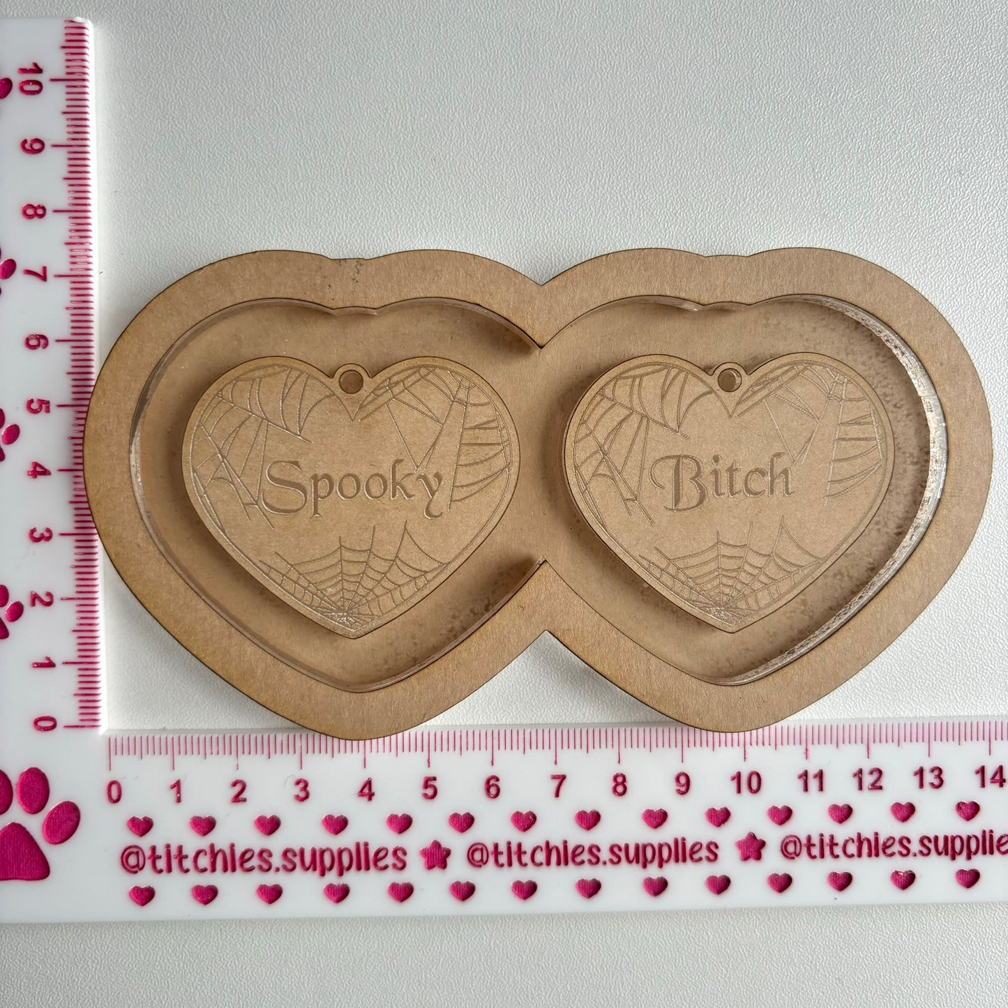 Spooky Bitch Heart Earring Mould