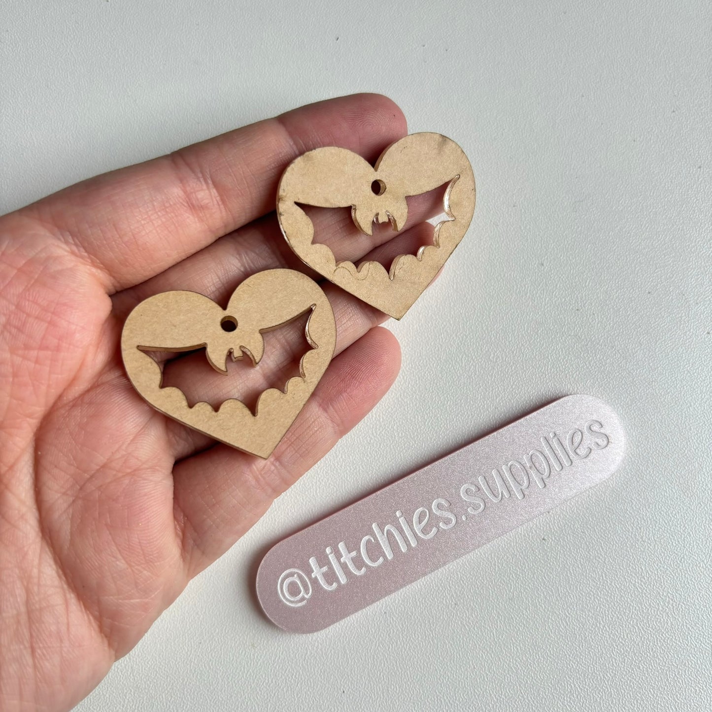 Cut Out Bat Hearts Earring Mould