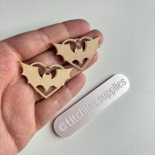 Outline Bat Heart Earring Mould