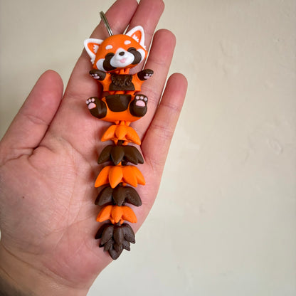 Red Panda Fluffy Tails Keyring