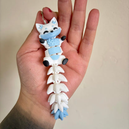 Arctic Fox Fluffy Tails Keyring
