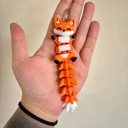 Red Fox Fluffy Tails Keyring
