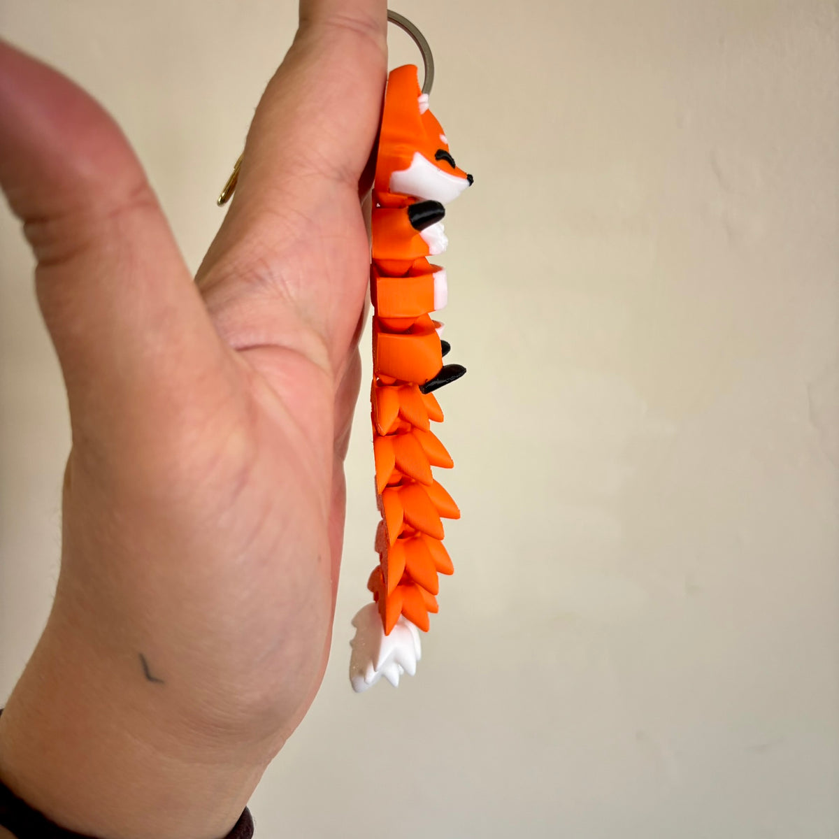 Red Fox Fluffy Tails Keyring
