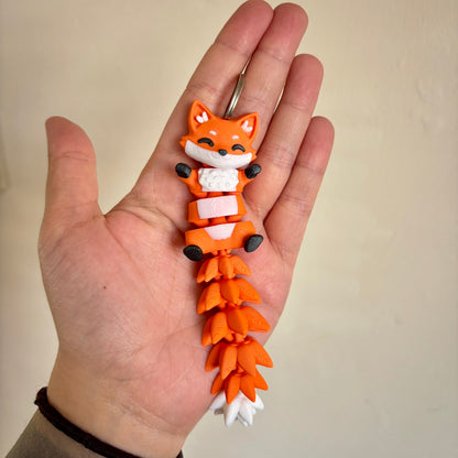 Red Fox Fluffy Tails Keyring