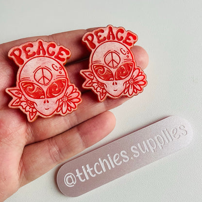 Peace Alien Earring Mould, 5mm Thick