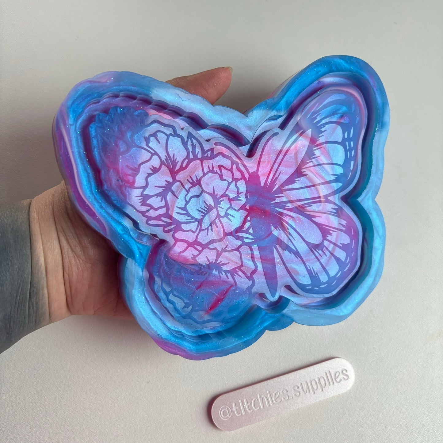 Floral Butterfly Tray Mould, 9mm Thick