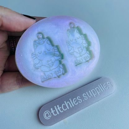 Keep Calm Cat Earring Mould