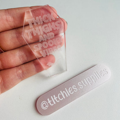 Thick Thighs and Spooky Vibes Coffin Mould, 5mm Thick