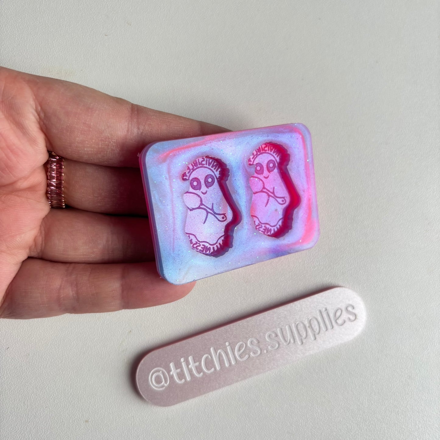 Invisible Illness Ghost Earring Mould