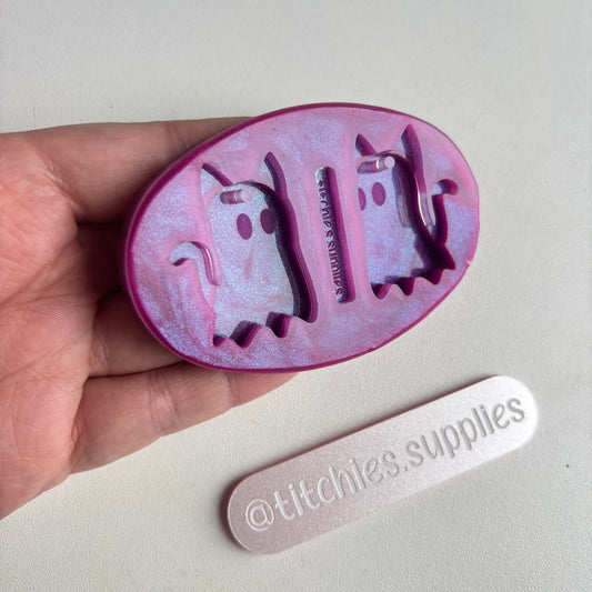 2 Layer Cat Ghost Earring Mould