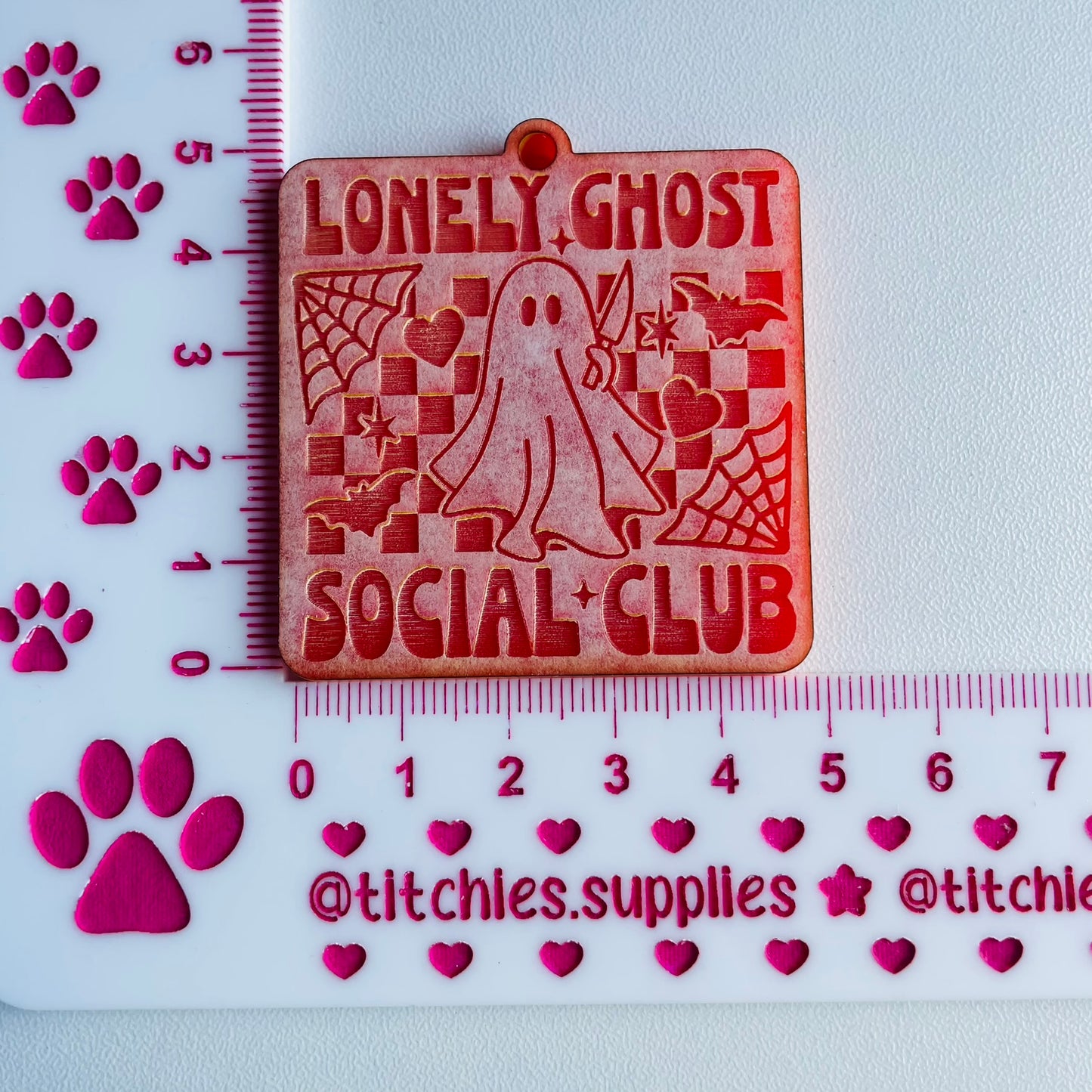 Lonely Ghost Social Club Keyring Mould, 5mm Thick