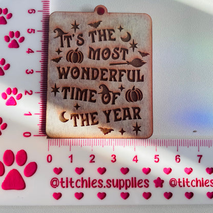 Most Wonderful Time of the Year Spooky Keyring Mould, 5mm Thick