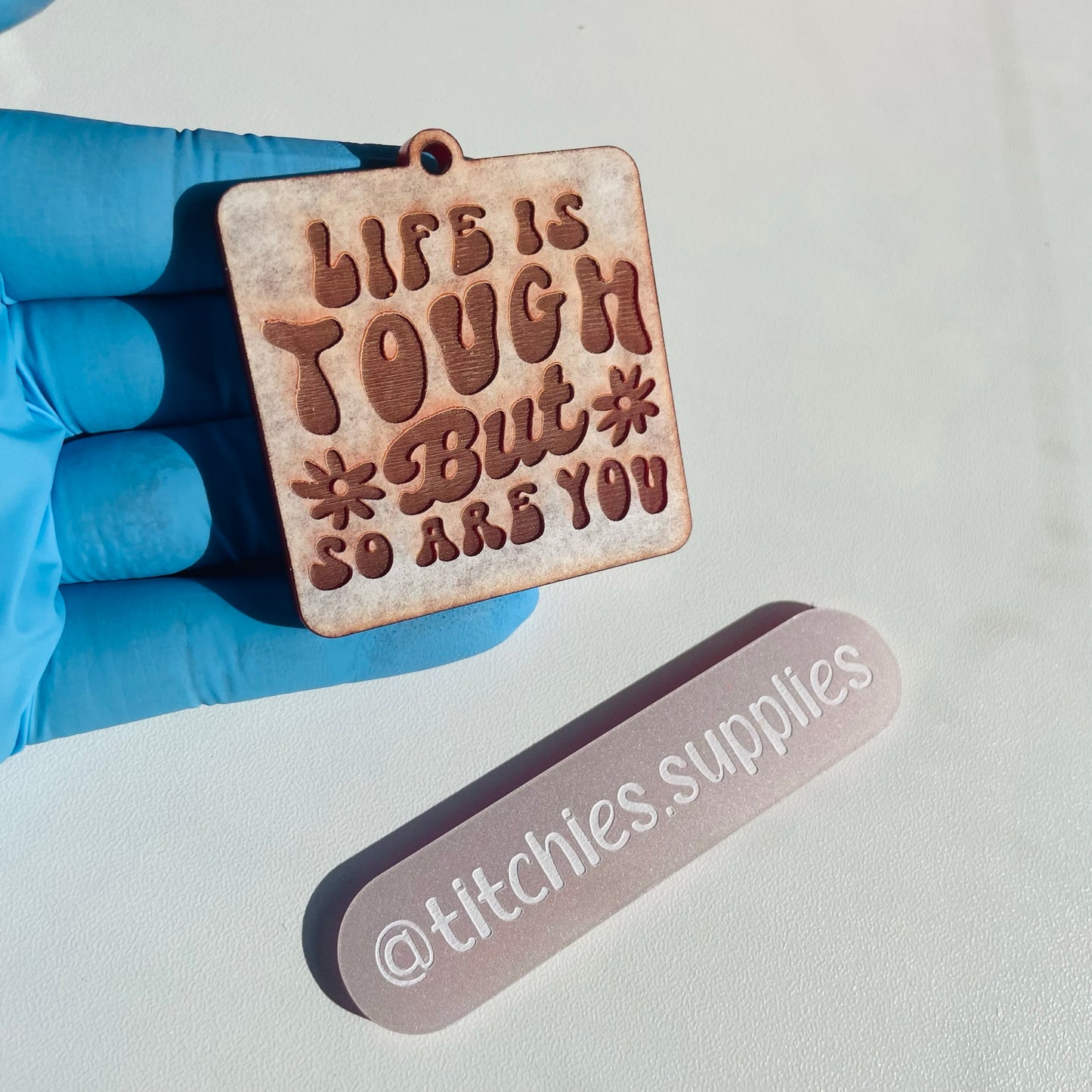 Life is Tough Chunky Text Keyring Mould, 5mm Thick