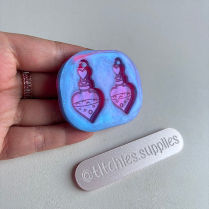 Heart Potion Bottle Earring Mould