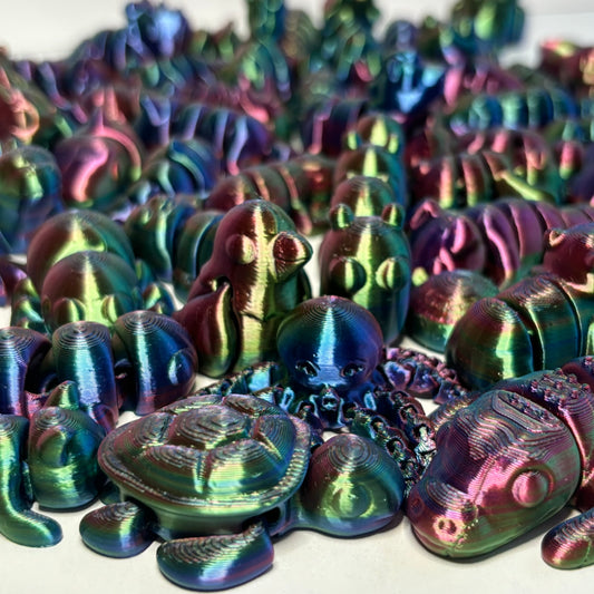 Mini Fidget Animals - Dark Rainbow