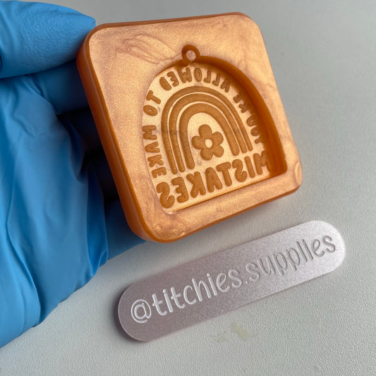 Allowed To Make Mistakes Rainbow Keyring Mould, 5mm Thick