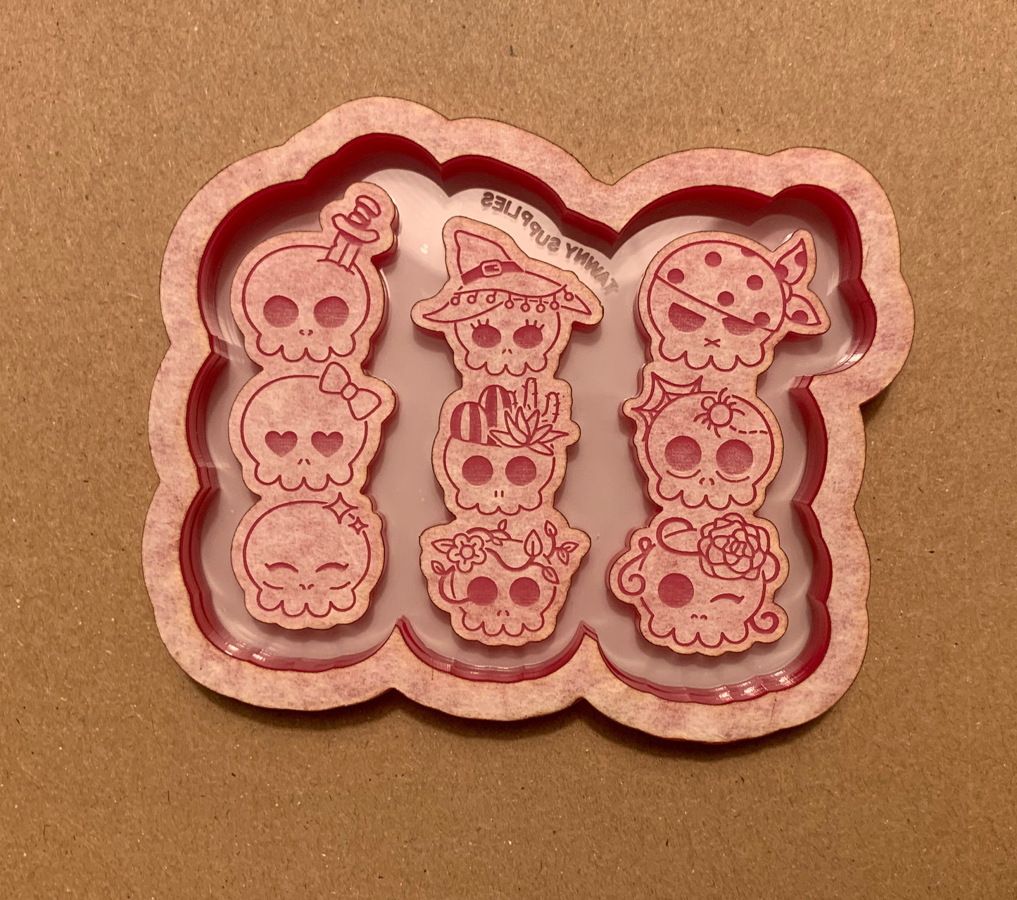 Skull Barrette Clip Mould, 5mm Thick