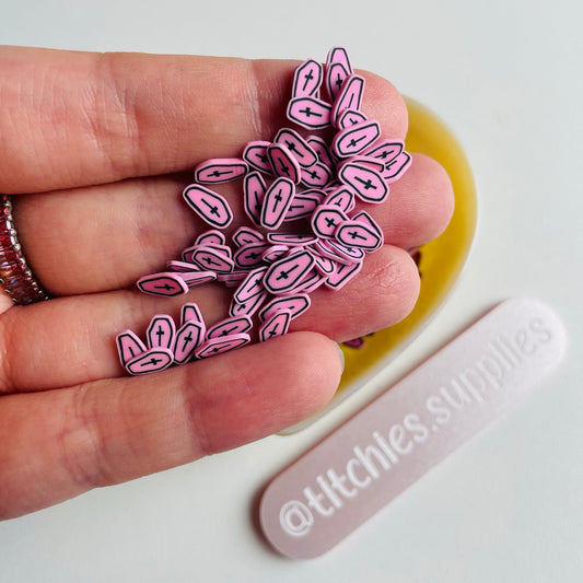 Pink Coffin Clay Slices