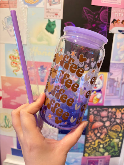 Coffee Purple Gradient 16oz Glass Can