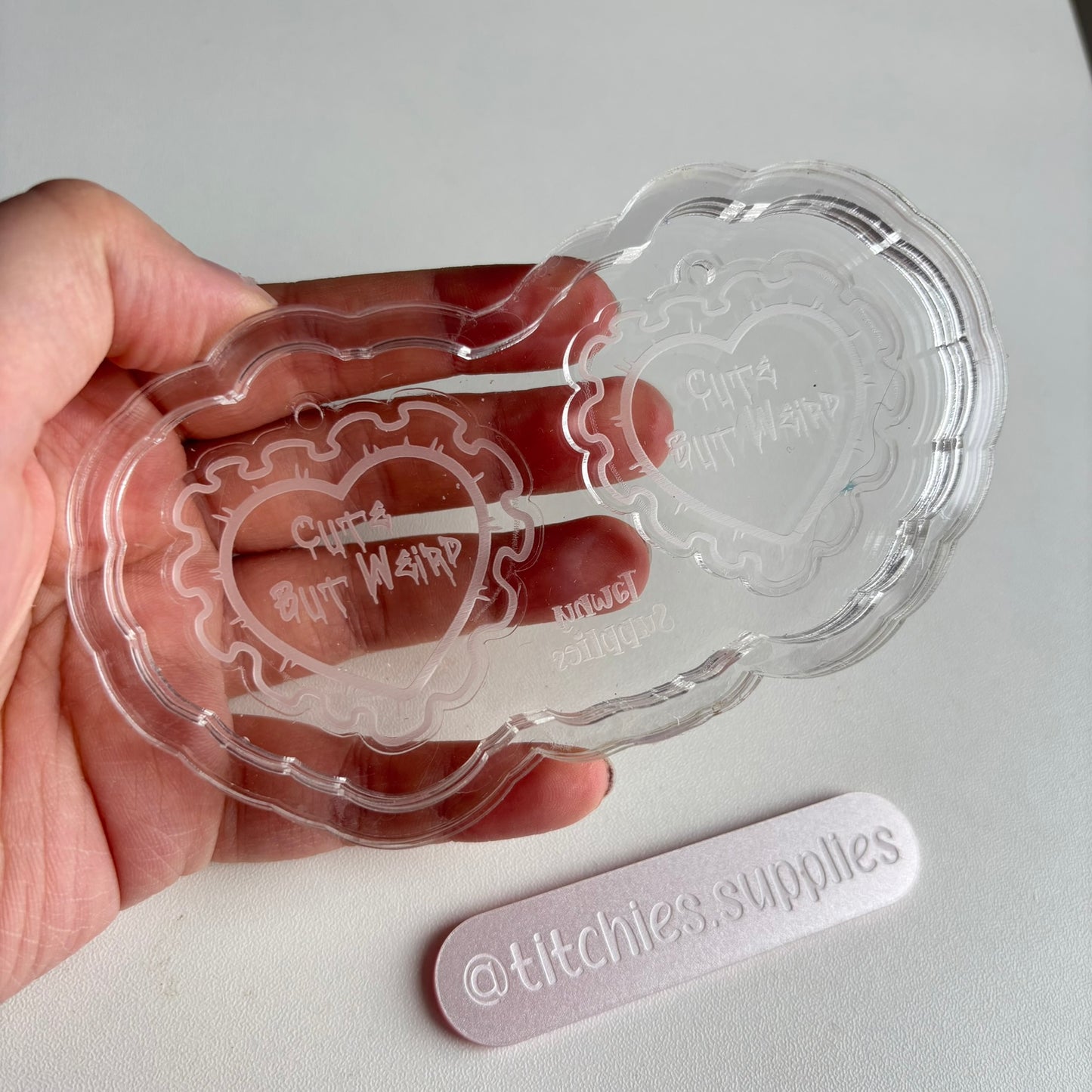 Cute But Weird Frilly Heart Earring Mould