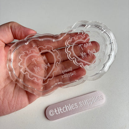 Team No One Frilly Heart Earring Mould