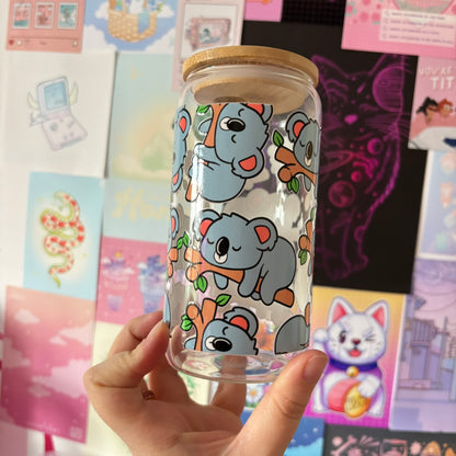 Grey Koalas 16oz Glass Can