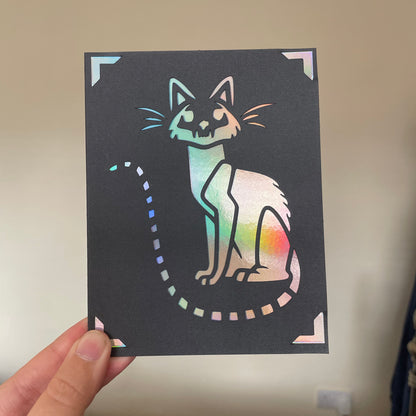 Handmade Card - Skeleton Cat