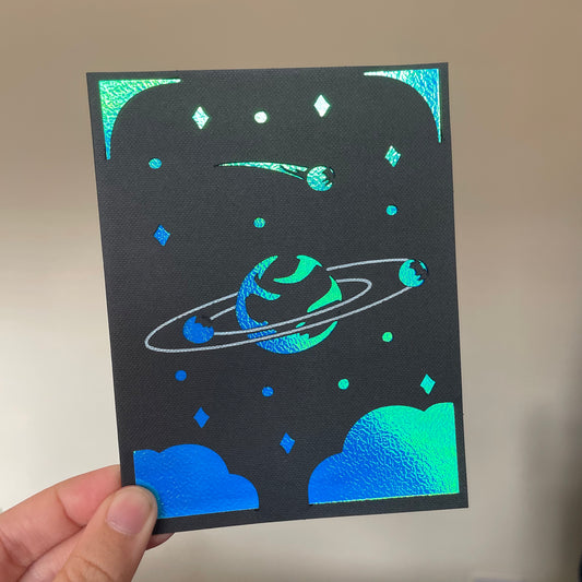Handmade Card - Saturn
