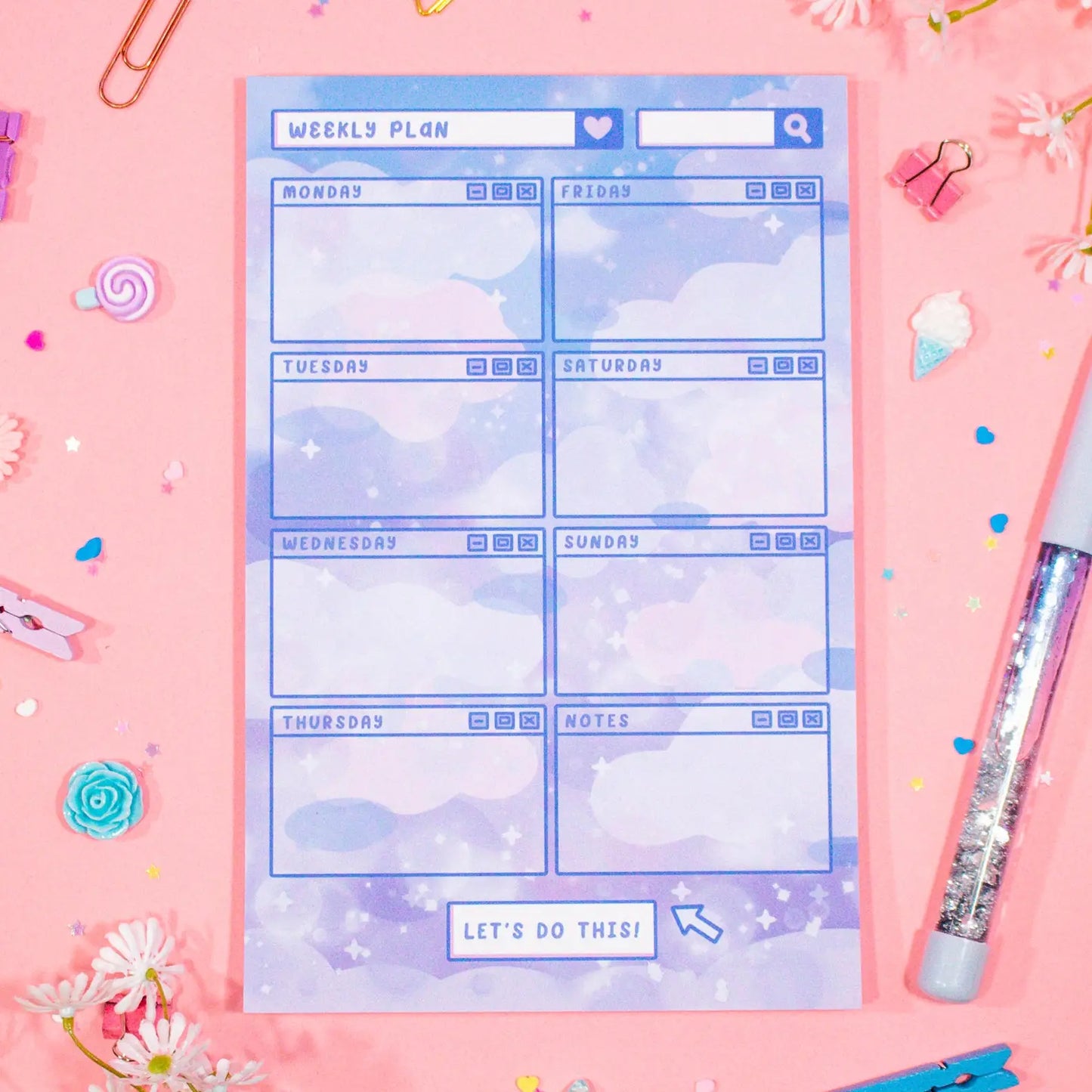 Unicorn Eclipse - Blue Skies Weekly Planner Pad