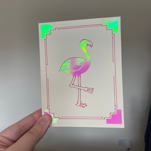 Handmade Card - Flamingo