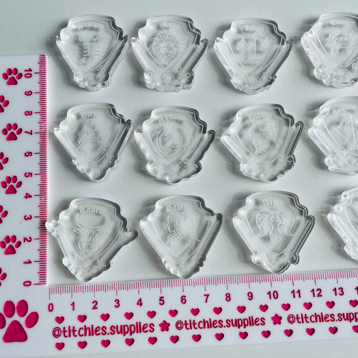 Star Signs Shield Mould, 6mm Thick, Singles or Palette