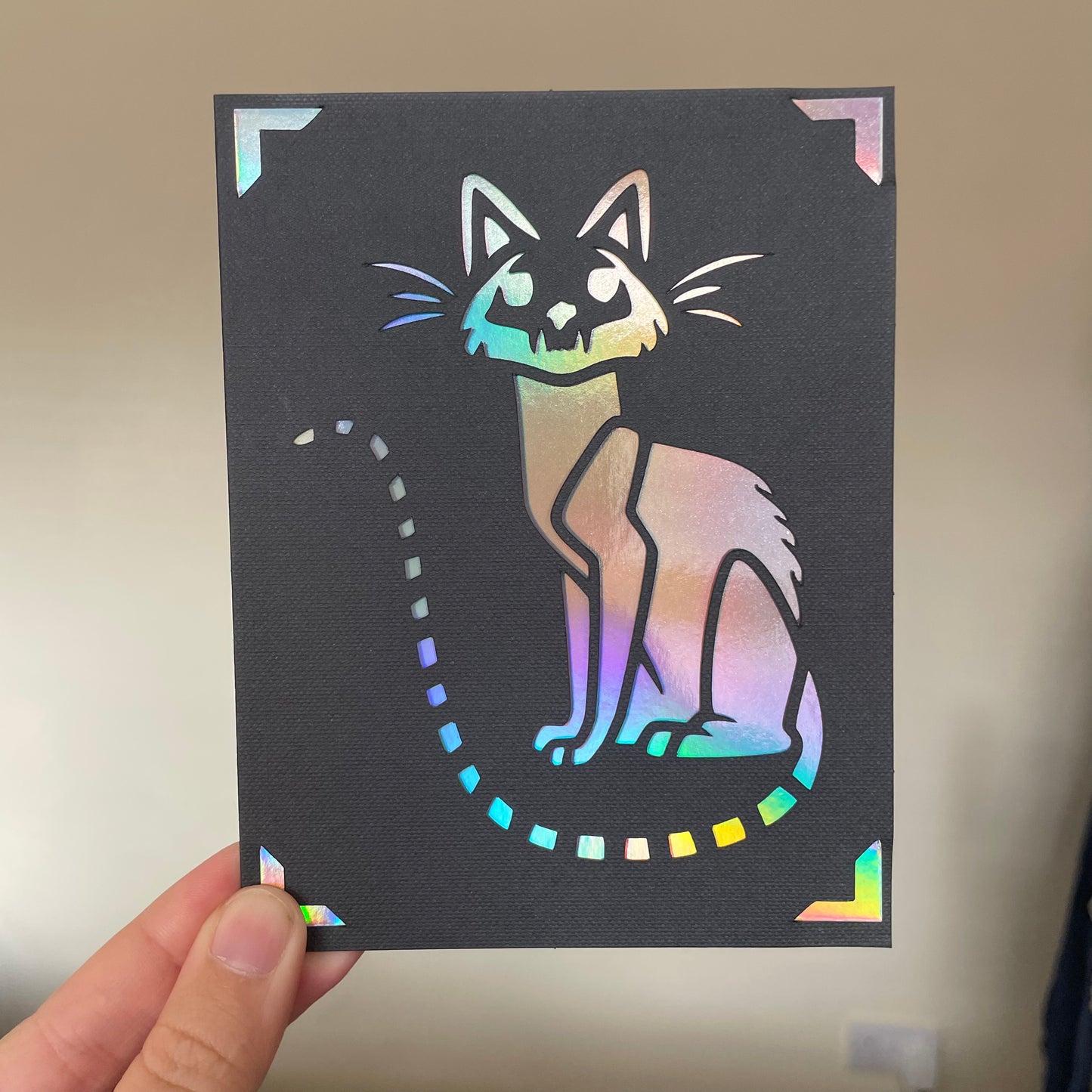 Handmade Card - Skeleton Cat