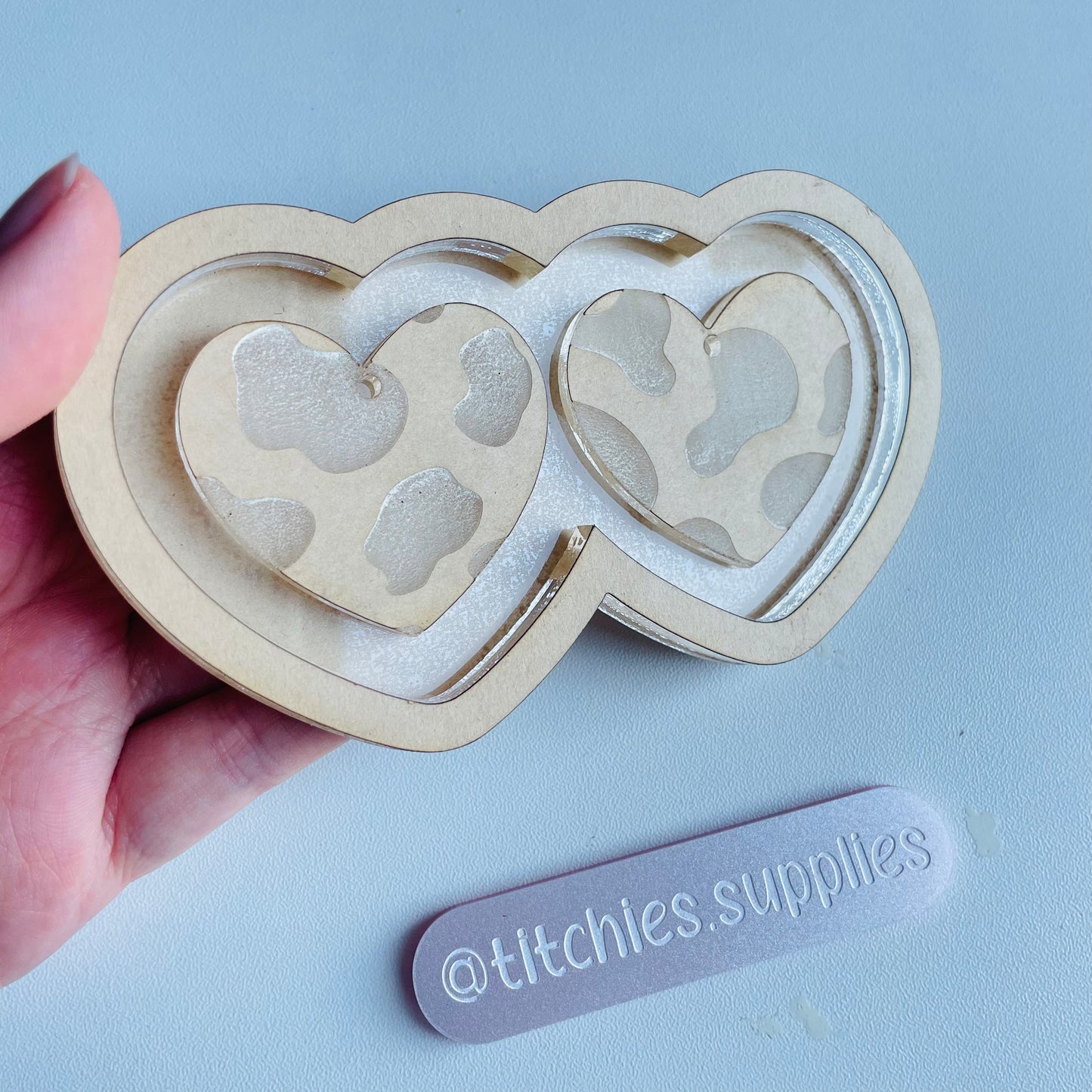 Cow Print Heart Earring Mould