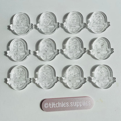 Star Signs Token Mould, 6mm Thick, Singles or Palette