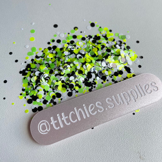 Spots Confetti - Black/White/Yellow/Green