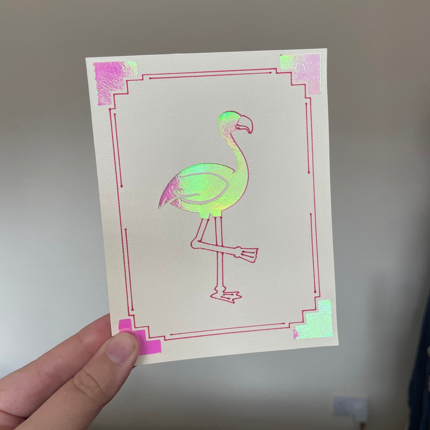 Handmade Card - Flamingo