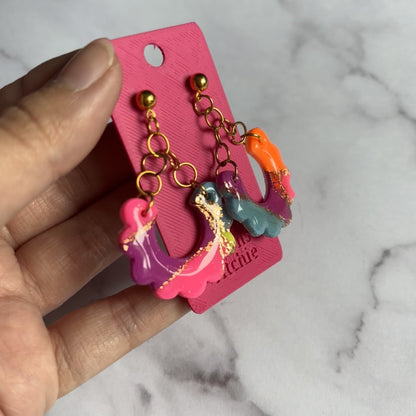 Scalloped Clay Hoop Earrings