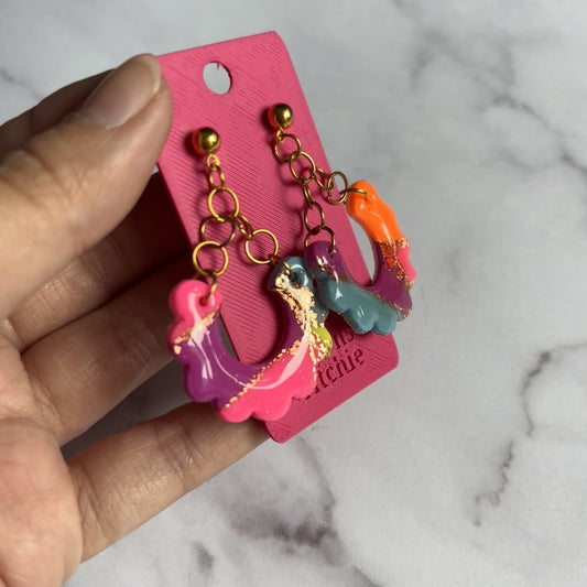 Scalloped Clay Hoop Earrings