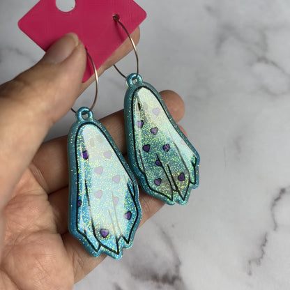 Blue Heart Ghostie Earrings