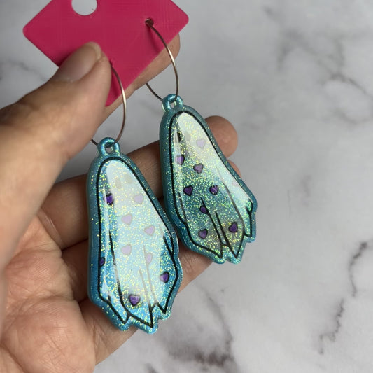 Blue Heart Ghostie Earrings