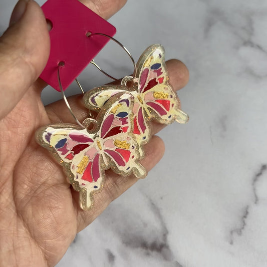 White Butterfly Earrings
