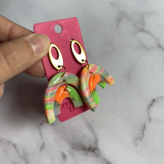 Large Arch Clay Earrings
