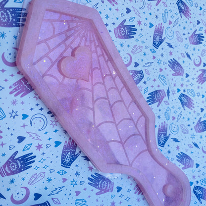 Large Spiderweb Heart Paddle Mould, 3mm Thick
