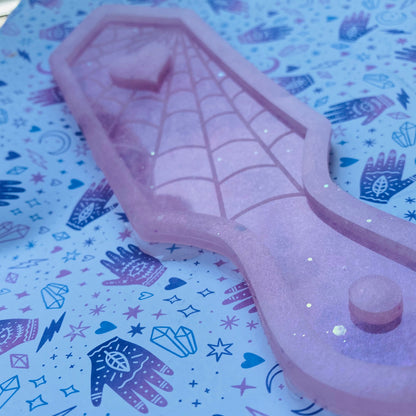 Large Spiderweb Heart Paddle Mould, 3mm Thick